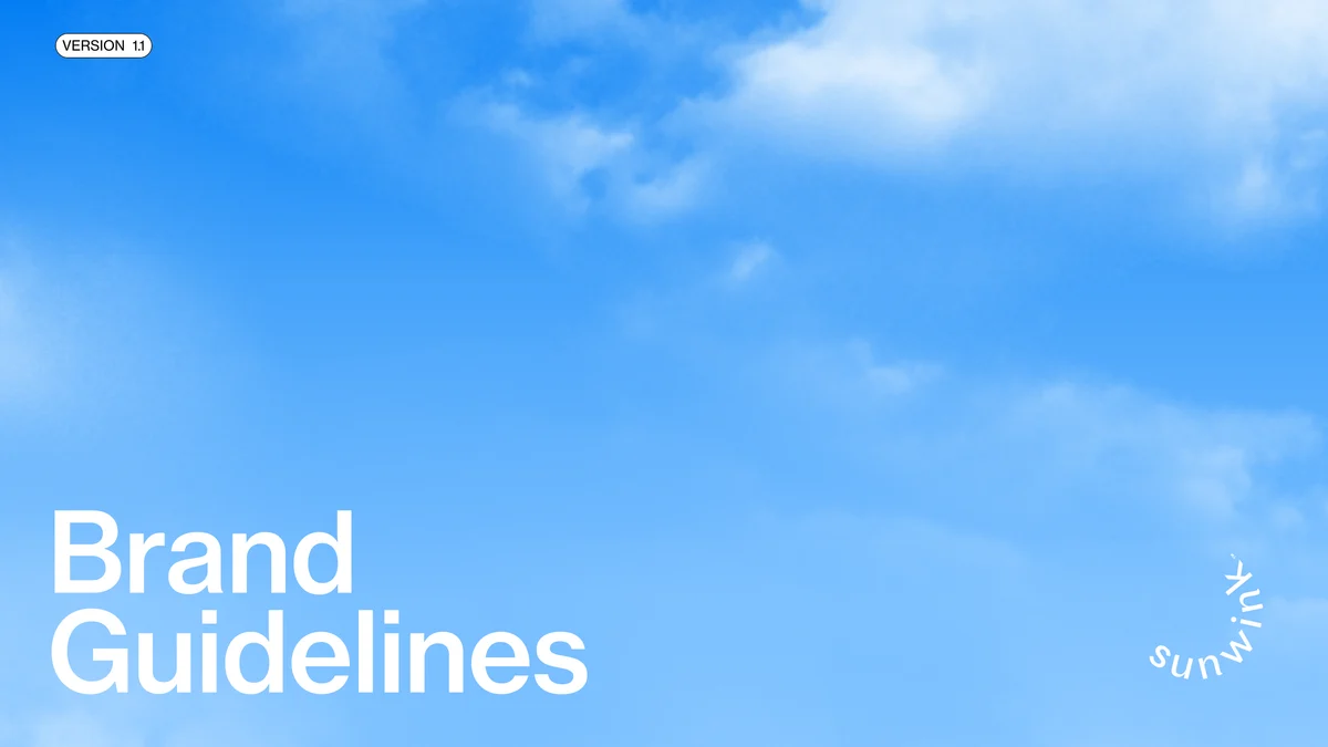 Cover, page 1 of the Sunwink brand guidelines